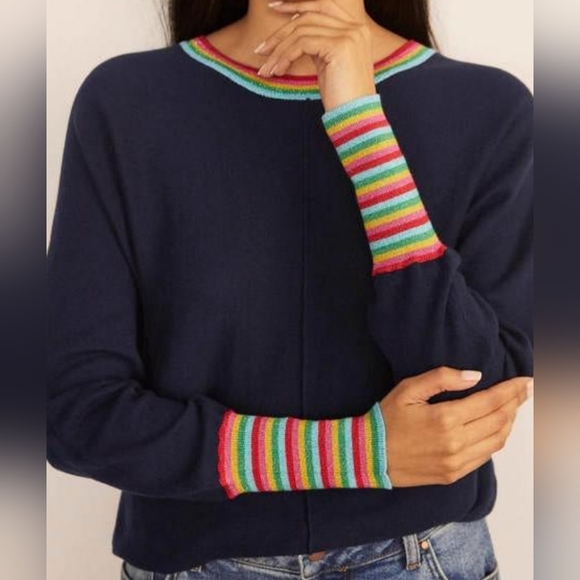 Boden Sweaters - Boden Lytton rainbow sparkle sweater women's size 8